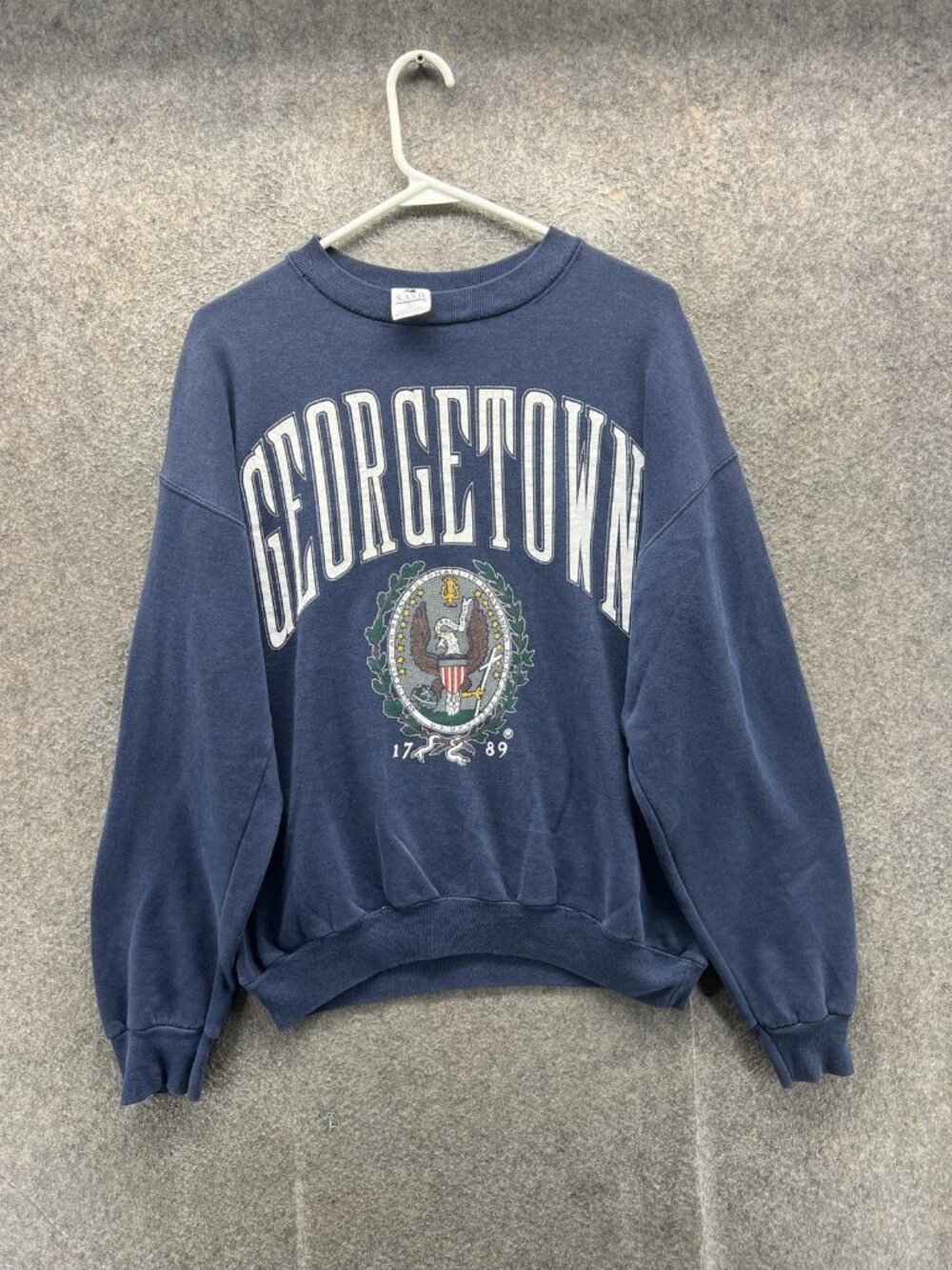 Vintage Georgetown Hoyas Sweatshirt Mens Large Blue NCAA Basketball SAND USA